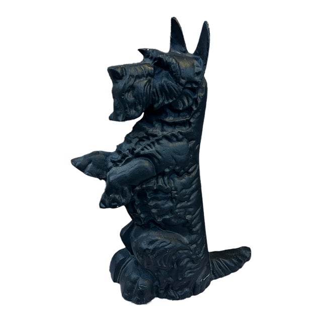 Vintage Cast-Iron Scottish Dog Doorstop For Sale