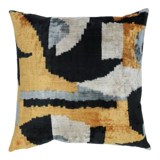 Handmade Luxury Gold & Black Velvet Decorative Throw Pillow For Sale