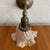 Metal Antique Industrial Brass Wall Sconce With Frosted Ruffle Shade For Sale - Image 7 of 11