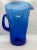 Mid-Century West Virginia Bischoff Glass Company Cobalt Blue Crackle Glass Pitcher For Sale - Image 12 of 12