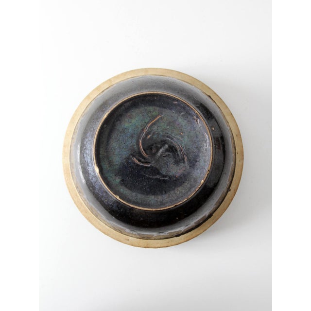 Antique Dark Brown Glazed Stoneware Bowl For Sale - Image 13 of 13