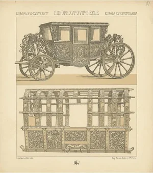 Racinet, European 16th-17th Century Carriage, 1880, Paper