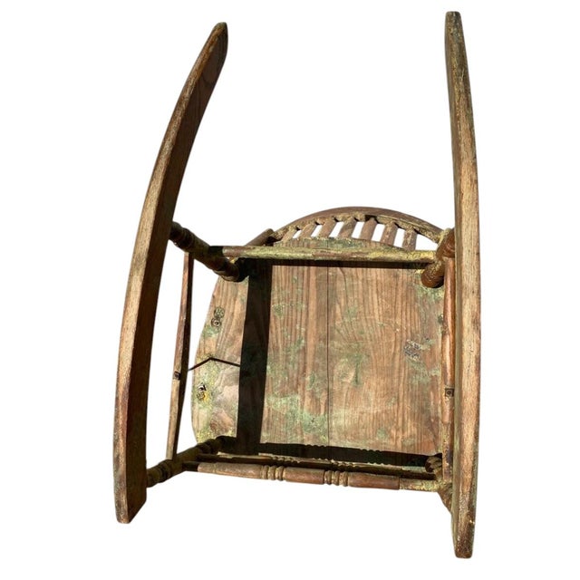 Brown Antique Late 19th Century Wooden Windsor Comb Back Rocking Chair For Sale - Image 8 of 9