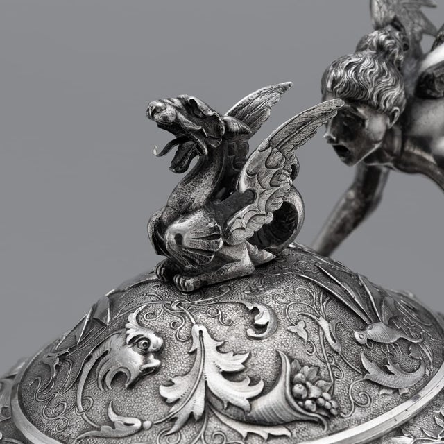 Antique Italian Silver Three Piece Tea Set by G.Accarisi, 1890, Set of 3 For Sale - Image 9 of 18