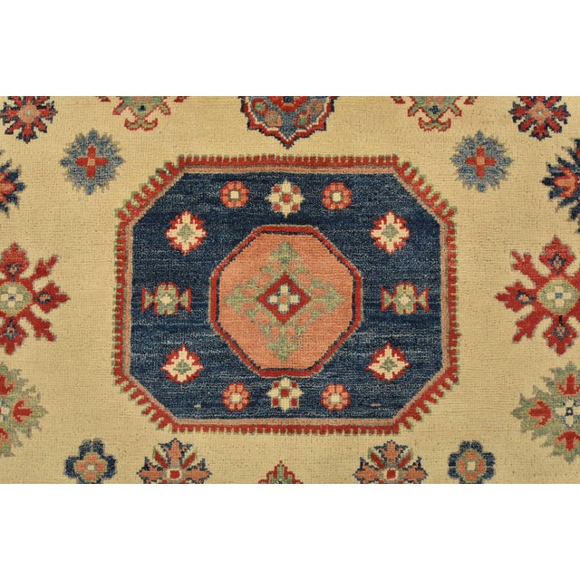 Beige Kazak Rug 5’8” X 7’7” Beige Wool Tribal Hand-Knotted Oriental Carpet For Sale - Image 8 of 12