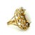 Mid-Century Modern Vintage Italian Opal & Diamond Cocktail Ring | 14k Gold Mid-Century Statement, Size 6 For Sale - Image 3 of 16
