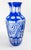 Mid-Century Bohemian Czech Blue Cut to Clear Cameo Glass Vase For Sale In New York - Image 6 of 15