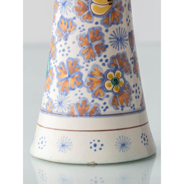 White 1918 Dutch Hand-Painted Floral Ceramic Table Lamps, Set of 2 For Sale - Image 8 of 16