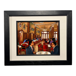 2007 Marcela Ditomaso Argentinian Art "Tortoni Fondo" Acrylic on Board Painting