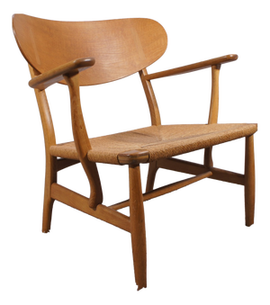 CH22 Armchair in Oak with Seat in Paper Cord by Hans J. Wegner for Carl Hansen & Son, Denmark, 1950s