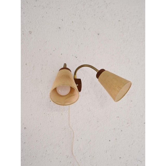 Scandinavian Wall Lamp with Two Light Points, 1960s For Sale - Image 3 of 6