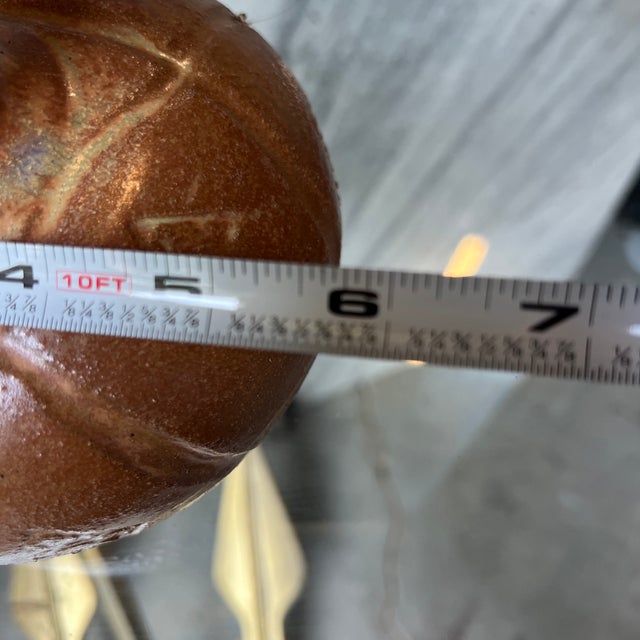 Small 1990s Brown Ceramic Boho Chic Vase, Signed by the Artist For Sale - Image 4 of 10