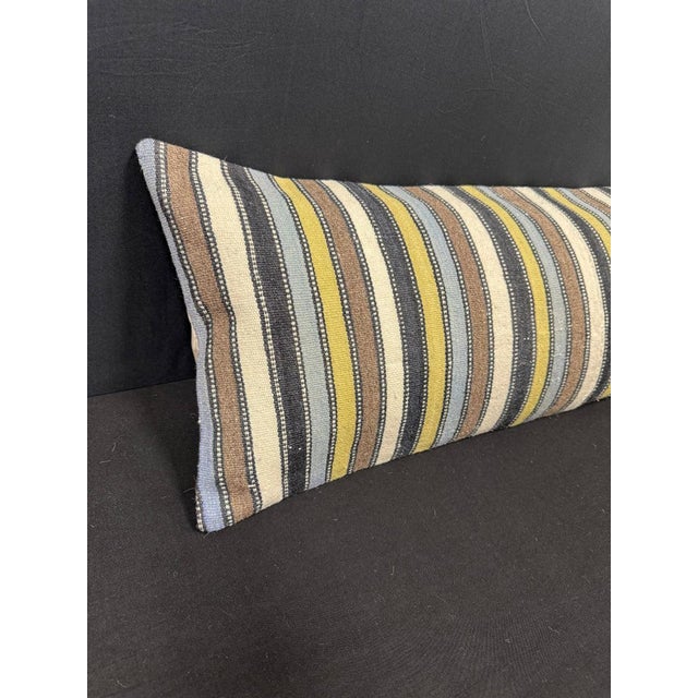 Turkish Hemp Pillow Cushion Natural Beige Brown Cushion Cover 14"x45" #18039 Enhance your home decor with our Kilim Pillow...