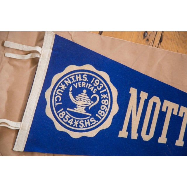 Mid-Century Modern Vintage Nott Terrace High School Felt Flag For Sale - Image 3 of 3