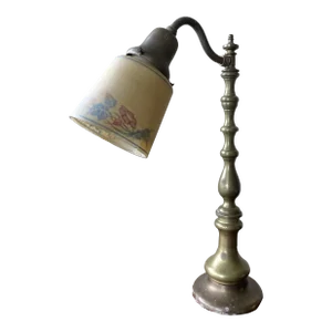 Antique 1920s Reverse Painted Table Lamp