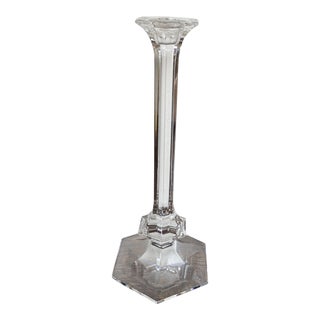 1980's Vintage Val St. Lambert Crystal Candle Holder For Sale