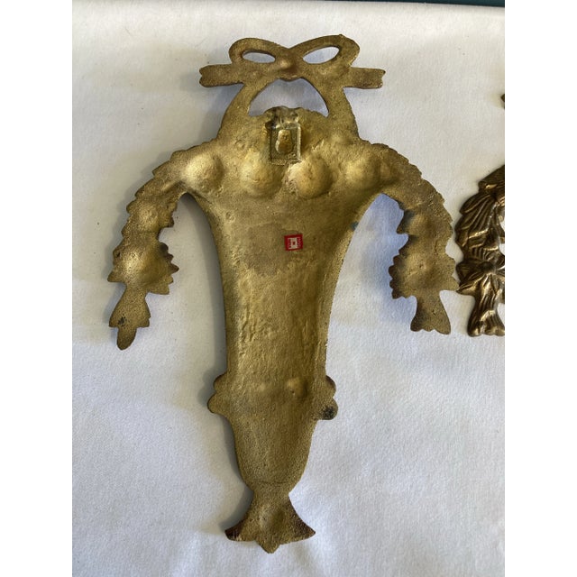 Brass Vintage Brass Basket Wall Decor, Set of 2 For Sale - Image 8 of 9