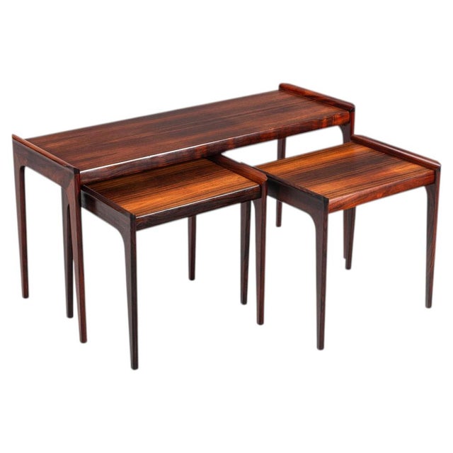Nesting Tables in Rosewood by Erling Torvits for Heltborg Mobler, Denmark, 1960s, Set of 3 For Sale - Image 18 of 18