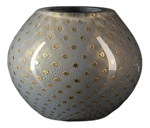 Italian Gold and Light Gray Sphere Murano Glass Mocenigo Vase by Marco Segantin for VGnewtrend