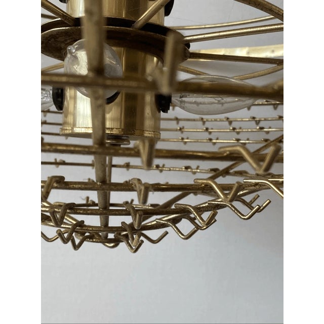 Vintage Hollywood Regency Style Lucite Crystals Ceiling Light Chandelier For Sale - Image 10 of 10