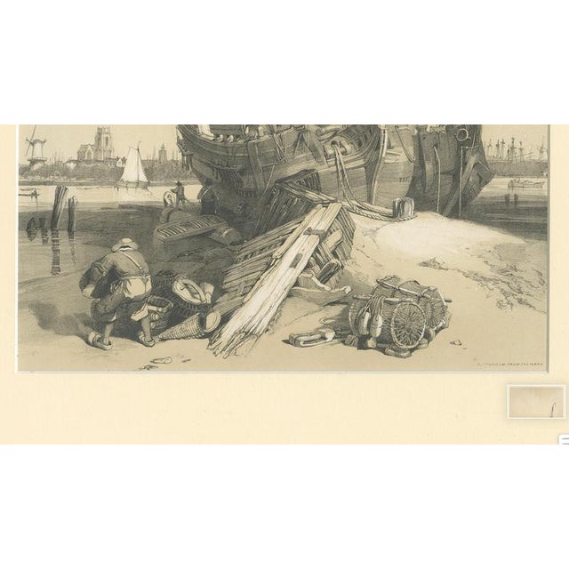 Early 19th Century After Stanfield, Rotterdam from the Ferry Stanfield Sketches, Boys, 1833, Print For Sale - Image 5 of 9