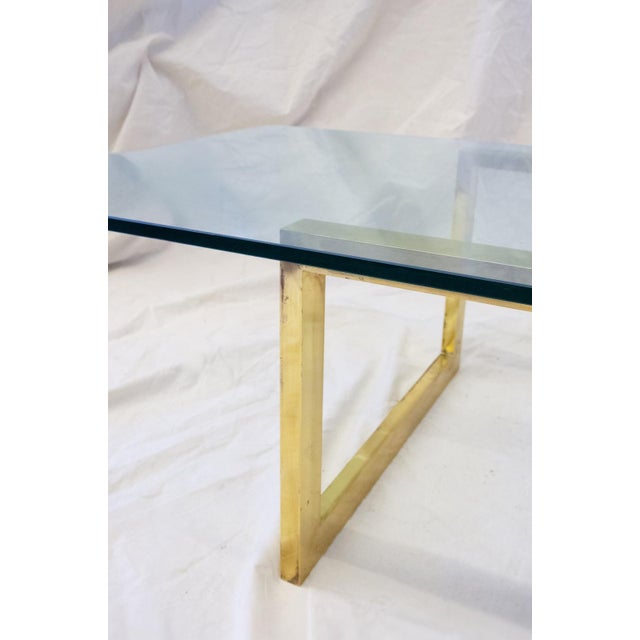 Brass and Glass Coffee Table, 1980s For Sale - Image 4 of 6