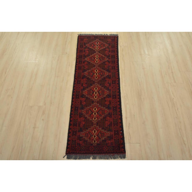 Cabin Turkmen Runner 1’8” X 5′ Blue Wool Tribal Hand-Knotted Oriental Rug For Sale - Image 3 of 9