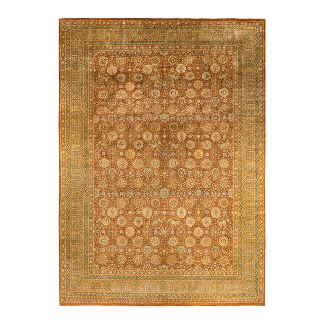 Mogul, One-of-a-Kind Hand-Knotted Area Rug in Brown, 10' 1" x 14' 4" For Sale