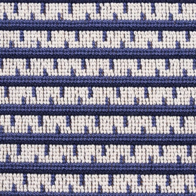 Contemporary Sample - Schumacher x Stephanie Seal Brown Struktur Epingle Fabric in Lapis For Sale - Image 3 of 4