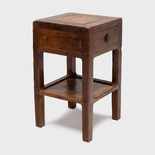 Late 19th Century Pair of Chinese Square Corner End Tables, C. 1850 For Sale - Image 5 of 6