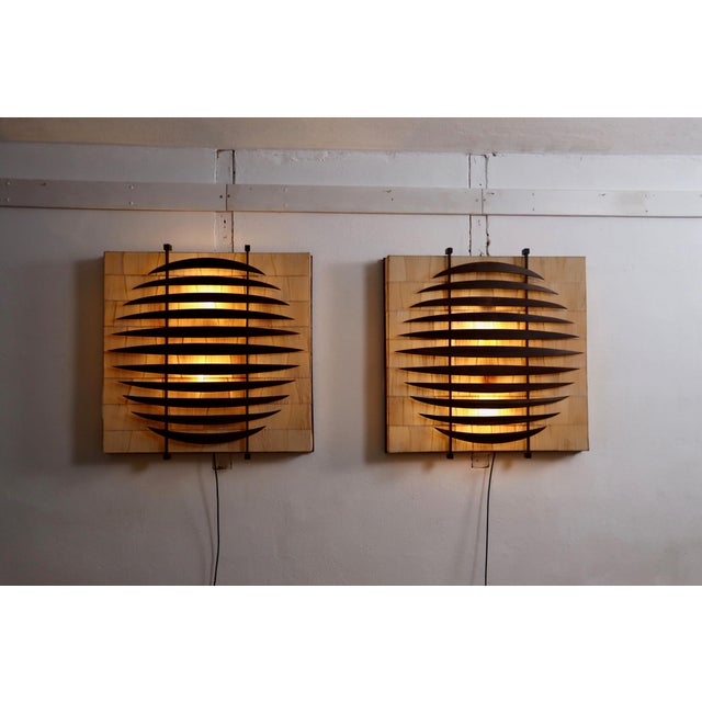Sculptural Walnut and Paper Wall Lights, Italy, 1960s For Sale - Image 17 of 17