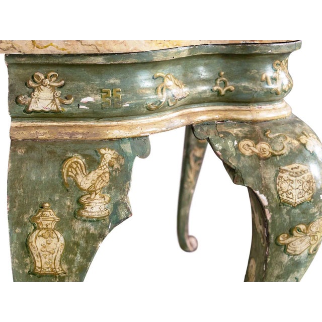 Mid 20th Century Vintage Mario Buatta Style Demilune For Sale - Image 4 of 5