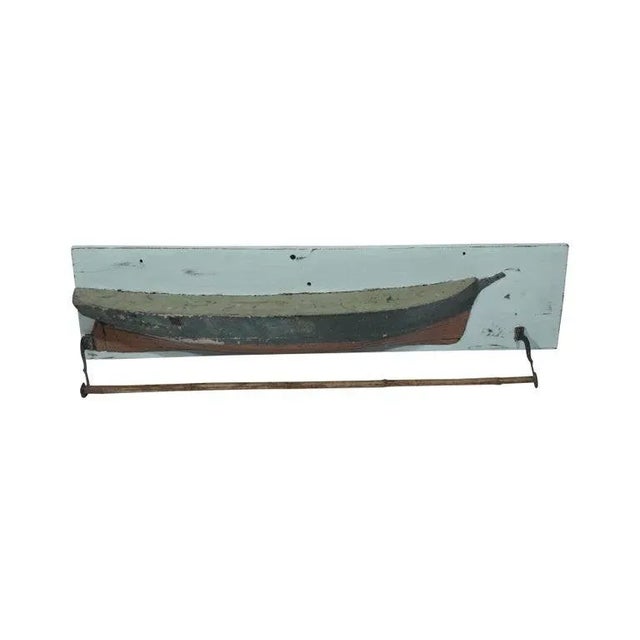 1970s Wooden Ship's Half Hull Shelf or Towel Rod For Sale - Image 4 of 5