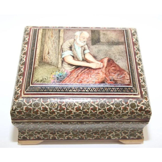Mid 20th Century Middle Eastern Micro Mosaic Handcrafted Box For Sale - Image 12 of 13