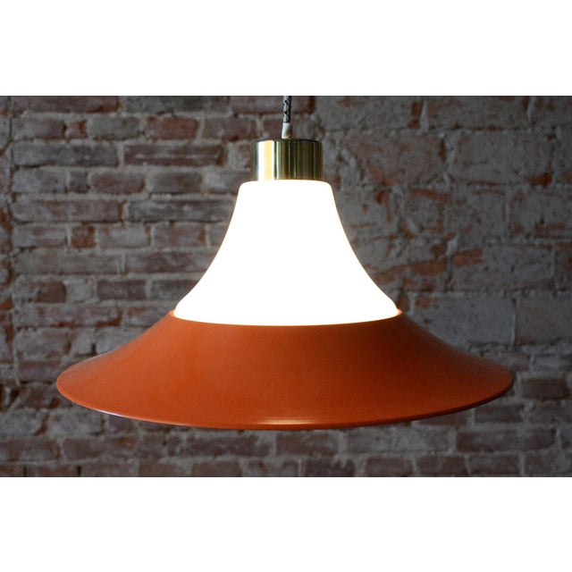 Mid-Century Chandelier in Brass and Lacquered Steel, Czech, 1960s For Sale - Image 13 of 18