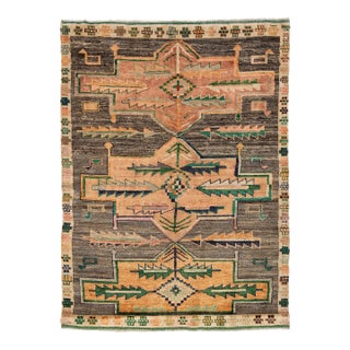 Modern Baluch Style Hand-Knotted Area Wool Rug – Abstract Geometric Tribal 6x8 For Sale
