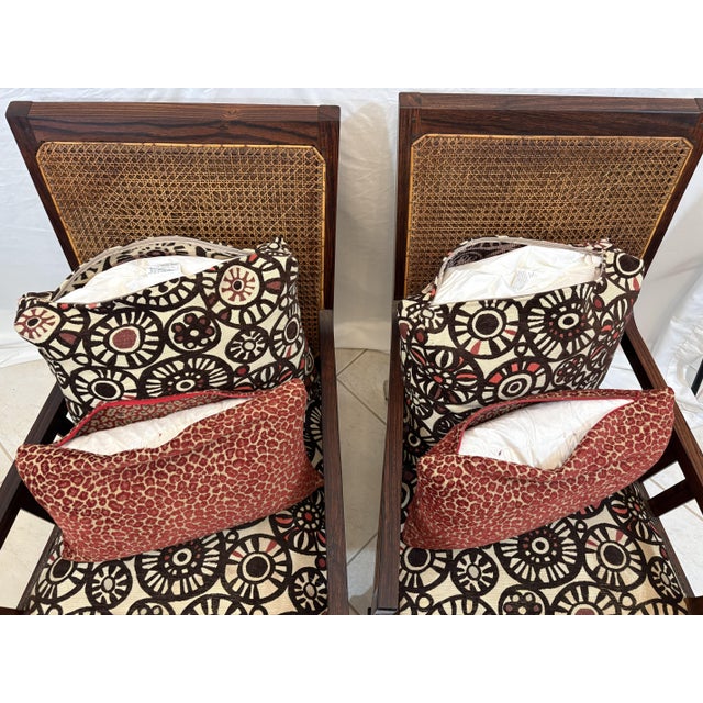 Antique Teak and Cane Arts & Crafts Style Plantation Chairs With Dowel Construction- A Pair For Sale - Image 13 of 18