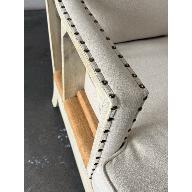 Uttermost Schafer Linen Armchair For Sale - Image 10 of 12