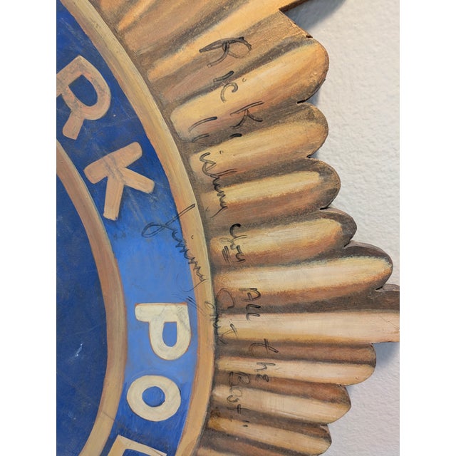 American Nypd Blue Signed Detective Badge Wood Sign Over 4.7 Feet Tall Signed by Co-Stars For Sale - Image 3 of 4