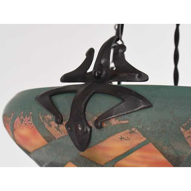 1920s Daum Majorelle French Art Deco Cameo Glass Pendant Light For Sale - Image 13 of 15
