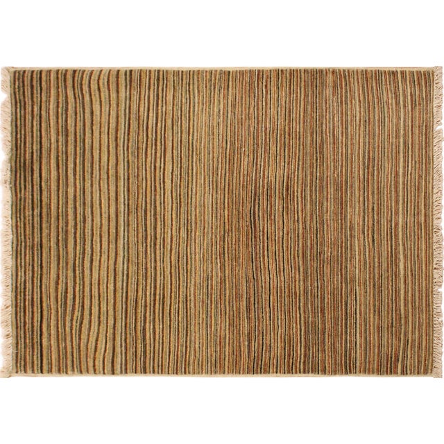 Contemporary Gabbeh Beige/Rust Wool Rug - 3'1'' X 5'1'' For Sale - Image 10 of 10