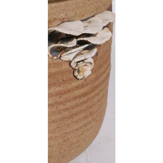 Sand 1970's Studio Made Art Pottery Stoneware Planter With Fungus Growth Decoration For Sale - Image 8 of 15