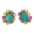 Bochic “Orient” Opal & Multi Fancy Sapphire Earrings Set 18k Gold & Silver - 2 Pieces For Sale