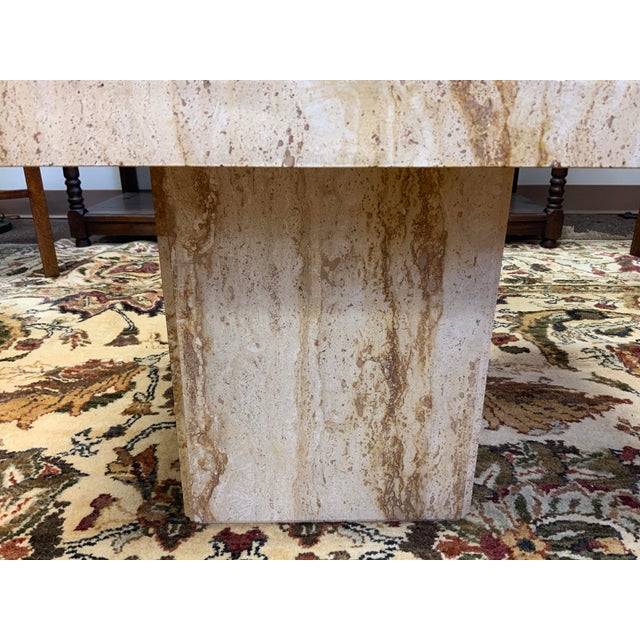 Contemporary 20th Century Travertine Side Table For Sale - Image 3 of 12