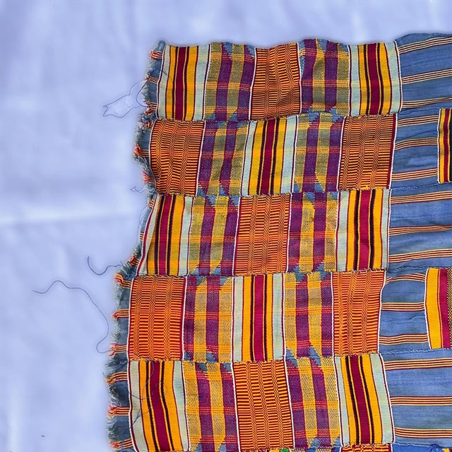 Early 20th Century Early 20th Century Kente Cloth Women's Ghana 72x41 Inch For Sale - Image 5 of 7
