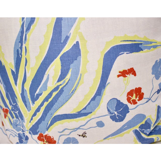 Lake August "Agave Americana" 24" Square Hand Blocked Linen Pillow For Sale - Image 4 of 8