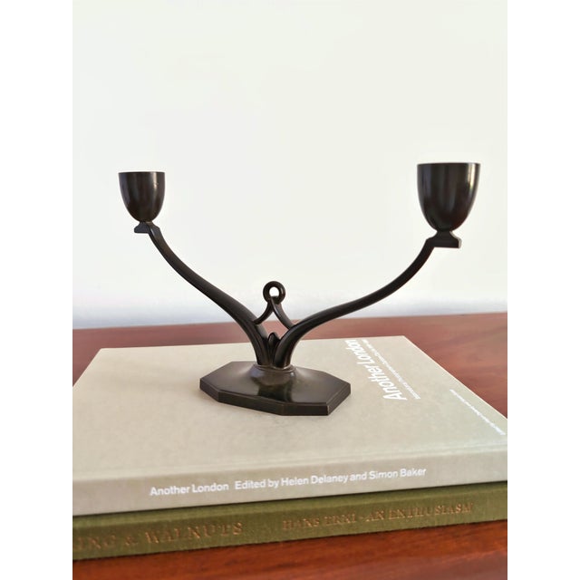 Art Deco Bronze Candelabra from Just Andersen, 1930s For Sale - Image 4 of 17