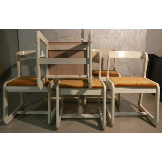 Velvet and Wood Chairs by Mario Sabot, Italy, 1970s, Set of 6 For Sale - Image 12 of 18