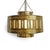 Hand crafted Indian pendant light featuring an intricately pierced brass exterior paired with frosted glass panels. The...