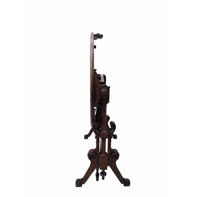 Late 19th Century Antique Victorian Eastlake Round Tilt-Top Games Table For Sale - Image 5 of 12